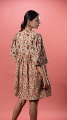 Elevate your look with our Breezy Bell Dress in Kalamkari Mustard. Crafted from cotton, it features playful bell sleeves for added flair. Ideal for casual outings, this midi dress offers both comfort and style. Discover more floral dresses for women at Sevy.in!